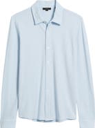 Vince Cotton Piqué Knit Button-Up Shirt