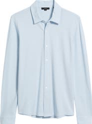Vince Cotton Piqué Knit Button-Up Shirt