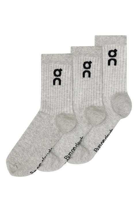 3-Pack Cotton Blend Logo Crew Socks