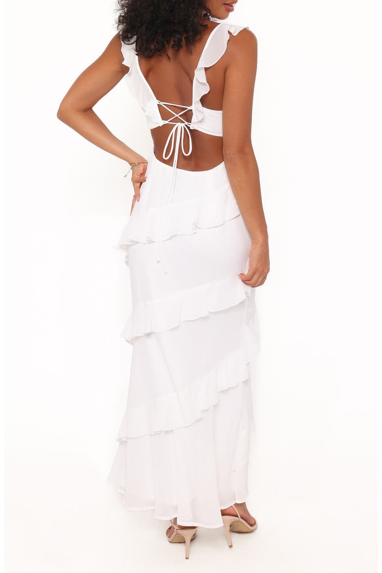 Virginia Ruffle Maxi Dress, Alternate, color, WHITE