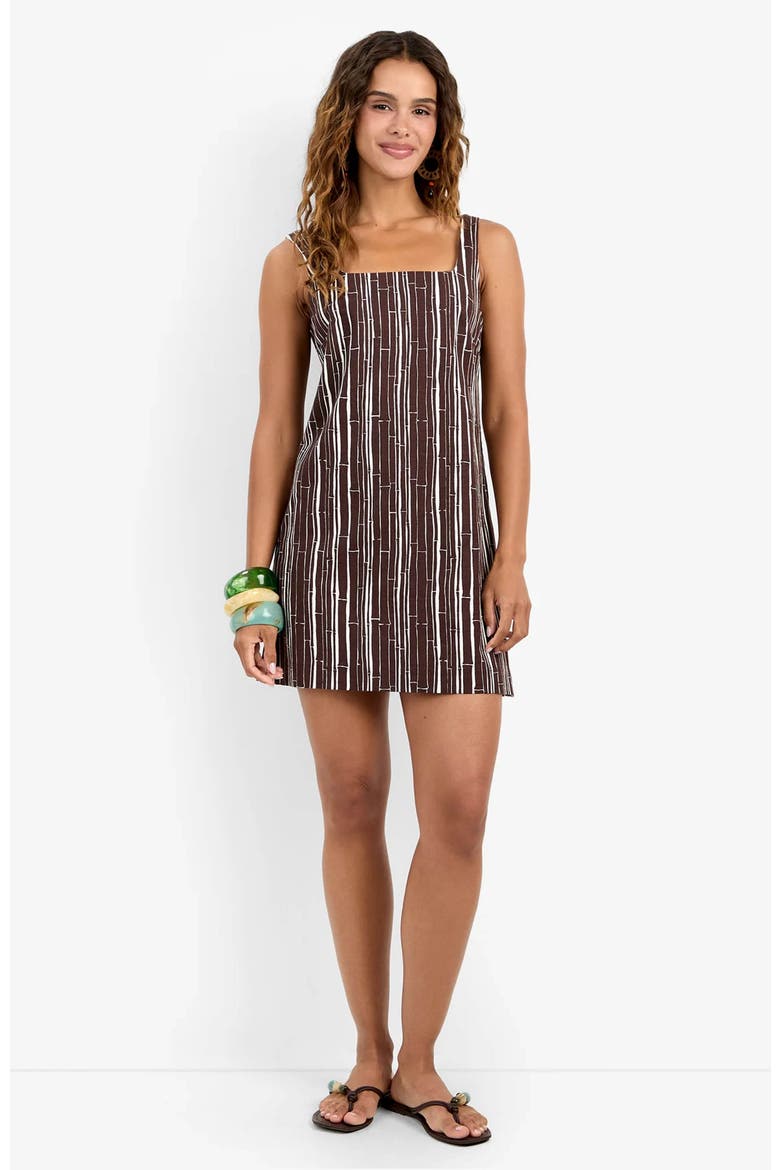 Aspire Tropical Print Dress, Main, color, Bamboo