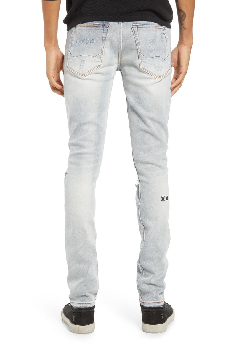 Punk Men's Ripped Super Skinny Jeans, Alternate, color, BLEACH