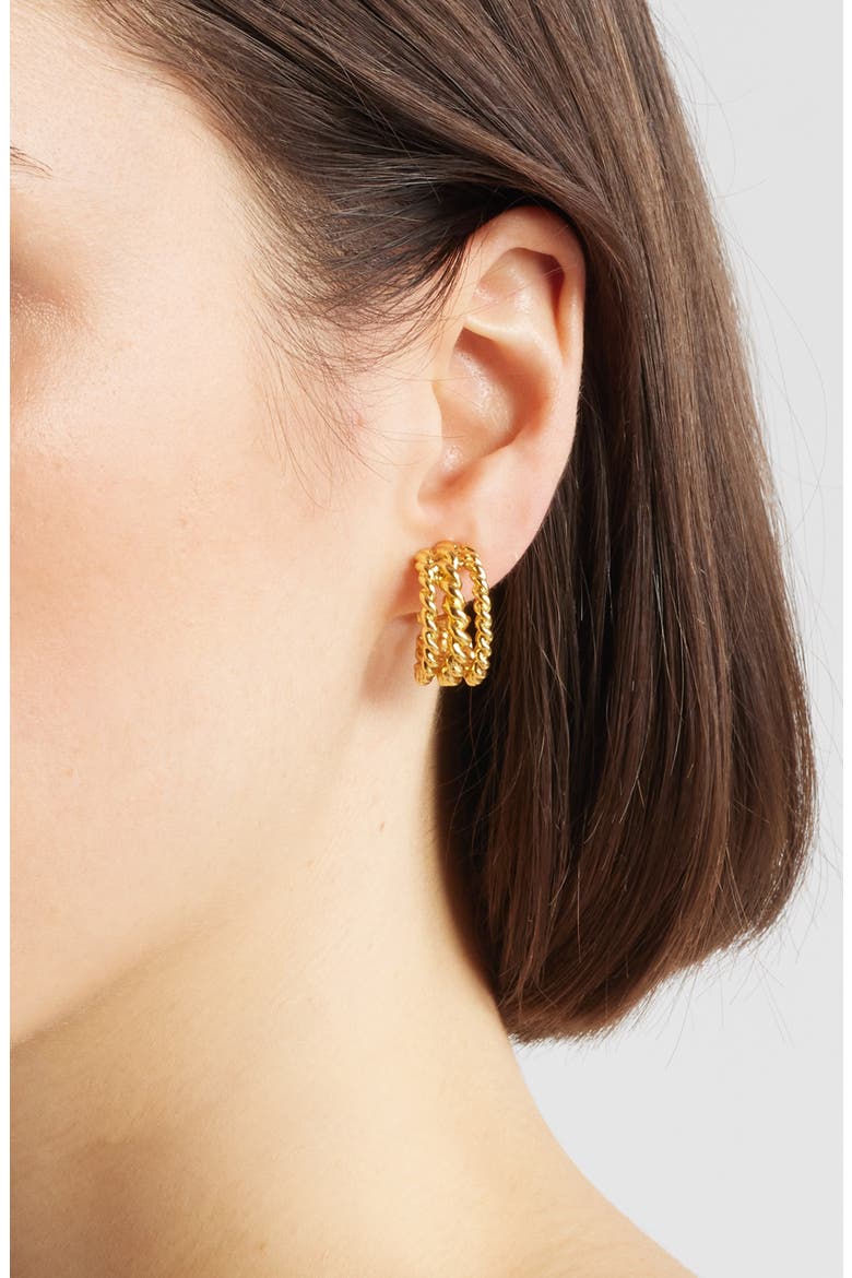 Twisted Rope Hoop Earrings, Alternate, color, GOLD