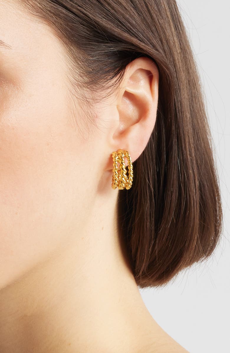 Karine Sultan Twisted Rope Hoop Earrings, Alternate, color, 