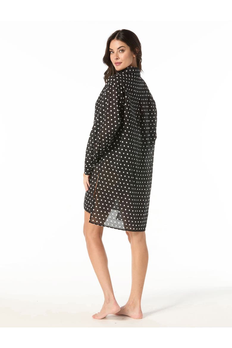 Classic Dot Cover Up Shirt Swim, Alternate, color, Black