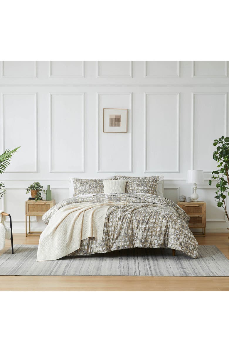 SOUTHSHORE FINE LINENS Rhythm Reversible Duvet & Sham Set, Alternate, color, Taupe