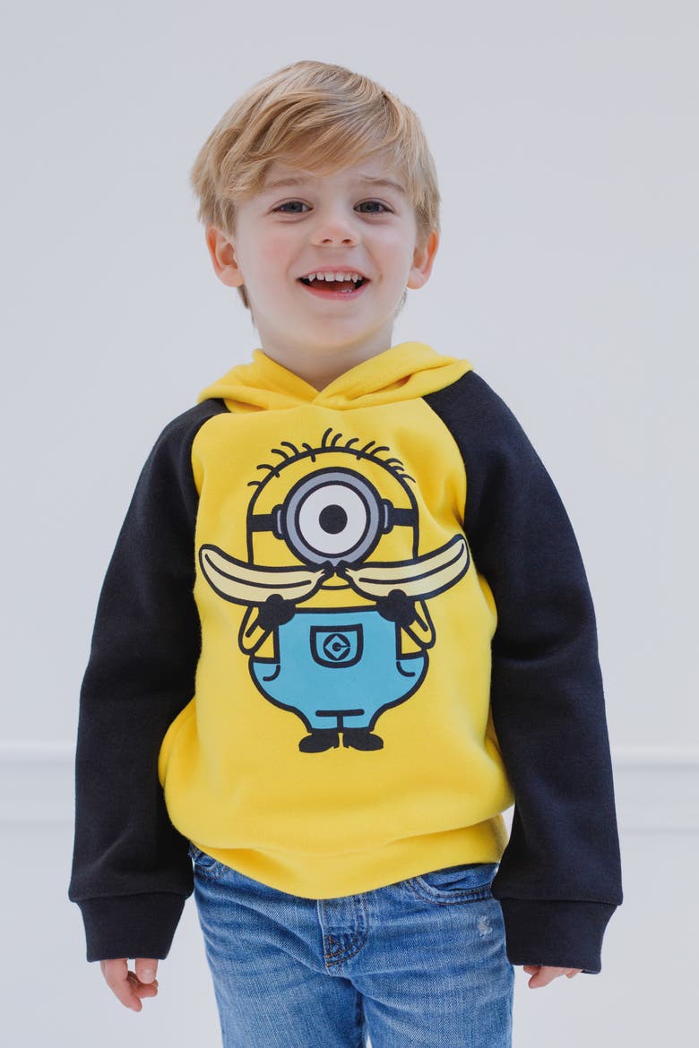 Minions Fleece Hoodie, Alternate, color, Minion Yellow Black