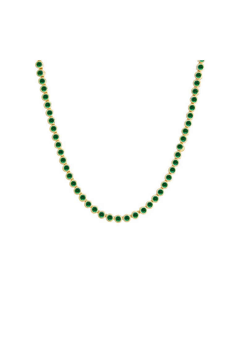 Emerald Green CZ Bezel Tennis Necklace, Main, color, Emerald Green