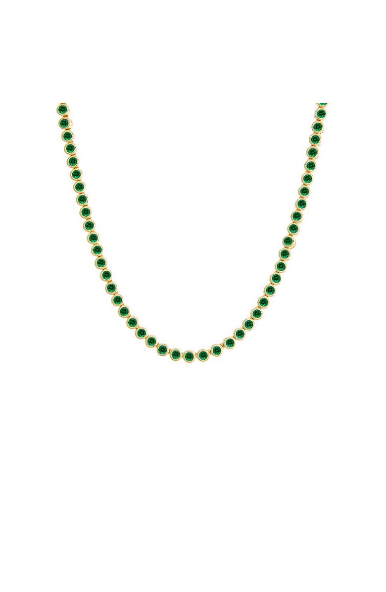 BY ADINA EDEN Emerald Green CZ Bezel Tennis Necklace, Main, color, Emerald Green