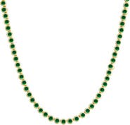 BY ADINA EDEN Emerald Green CZ Bezel Tennis Necklace