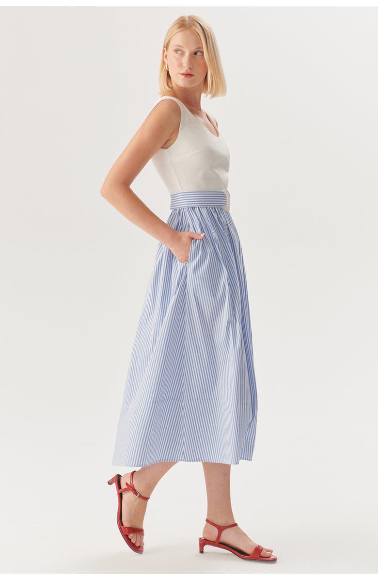 Exquise Harper Knit Midi Dress, Alternate, color, Blue-White