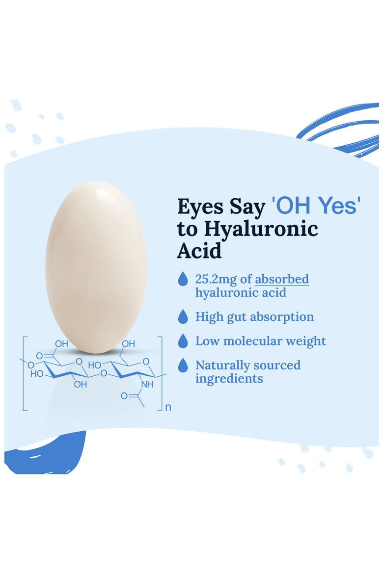 Hyaluronic Acid Supplement for Eyes and Skin, Alternate, color, White