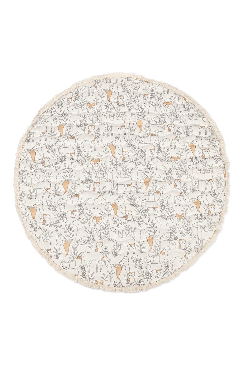 Quilted Cotton Baby Playmat, Alternate, color, BEIGE WOODLAND