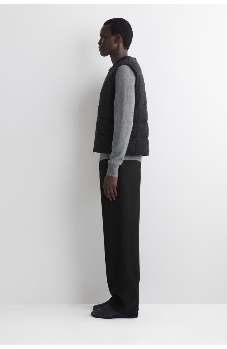 COS Padded Quilted Knit Merino Wool Vest, Alternate, color, Charcoal Mélange