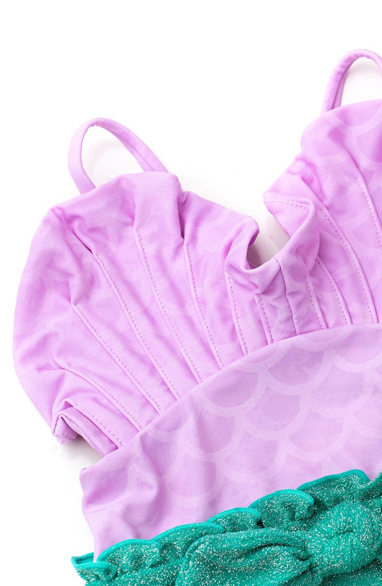 Shade Critters Kids' Mermaid One-Piece Swimsuit, Alternate, color, Lilac/ Green Multi