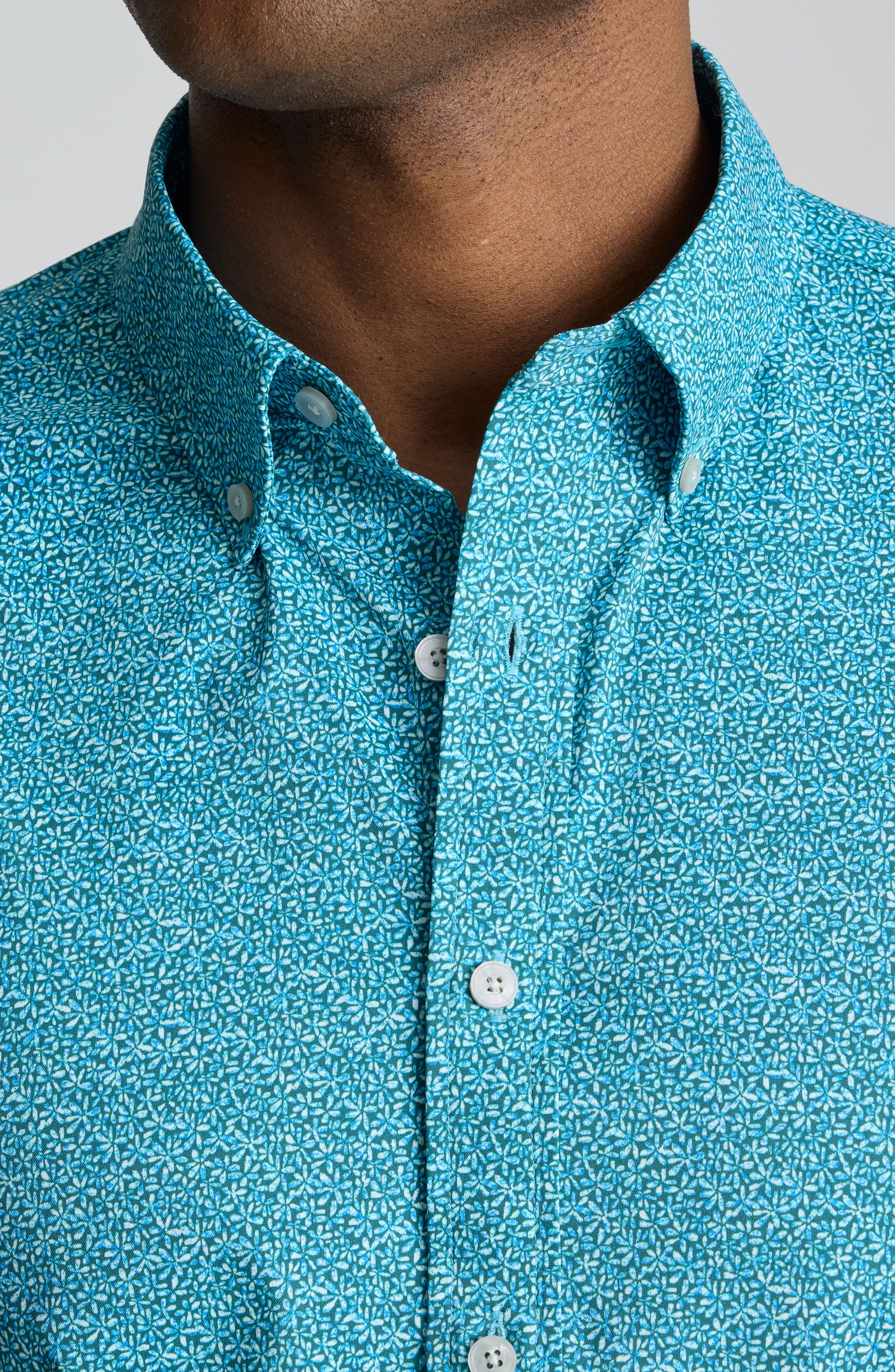 Halloway Floral Short Sleeve Performance Button-Down Shirt - image 2