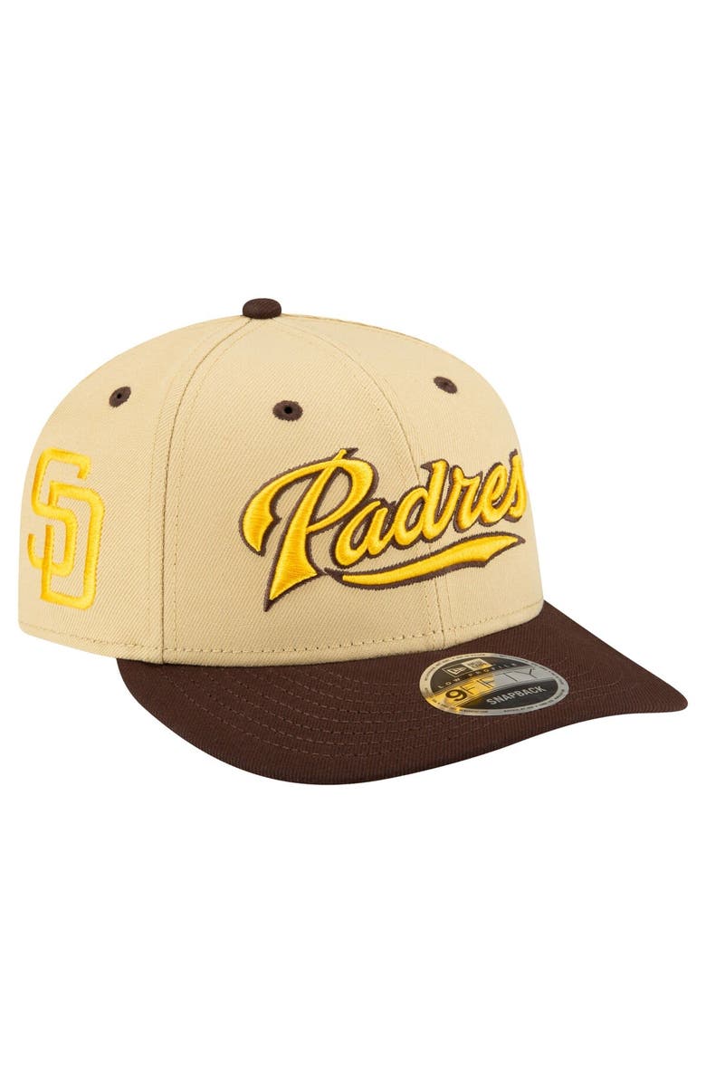 New Era Men's New Era x Felt Gold San Diego Padres Low Profile 9FIFTY Snapback Hat, Main, color,