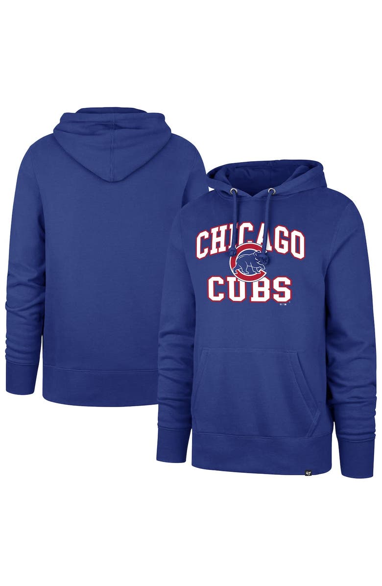 '47 Men's '47  Royal Chicago Cubs Velocity Headline Pullover Hoodie, Main, color, 