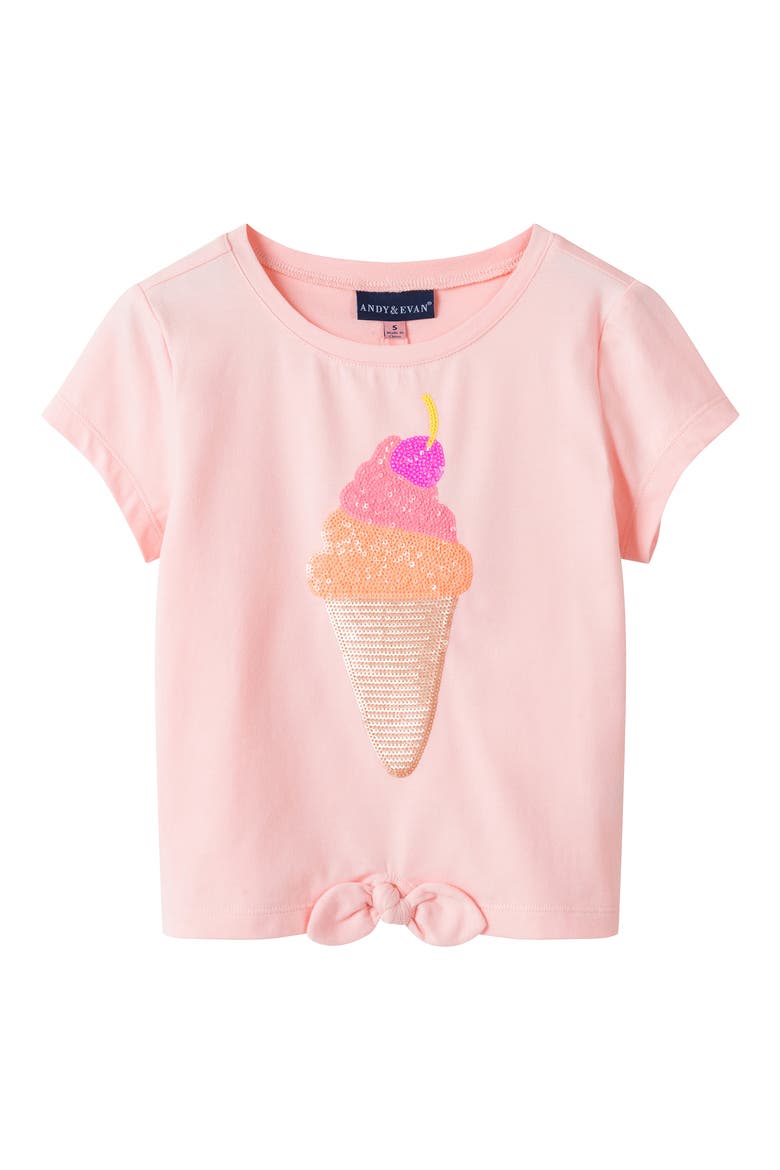 Kids' Sequin Tee & Tulle Skirt, Alternate, color, PINK ICE CREAM