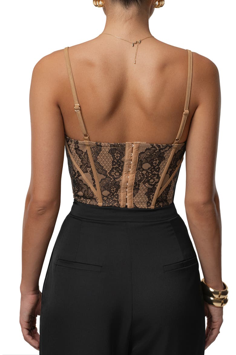 Desire Lace Underwire Corset Top, Alternate, color, BLACK