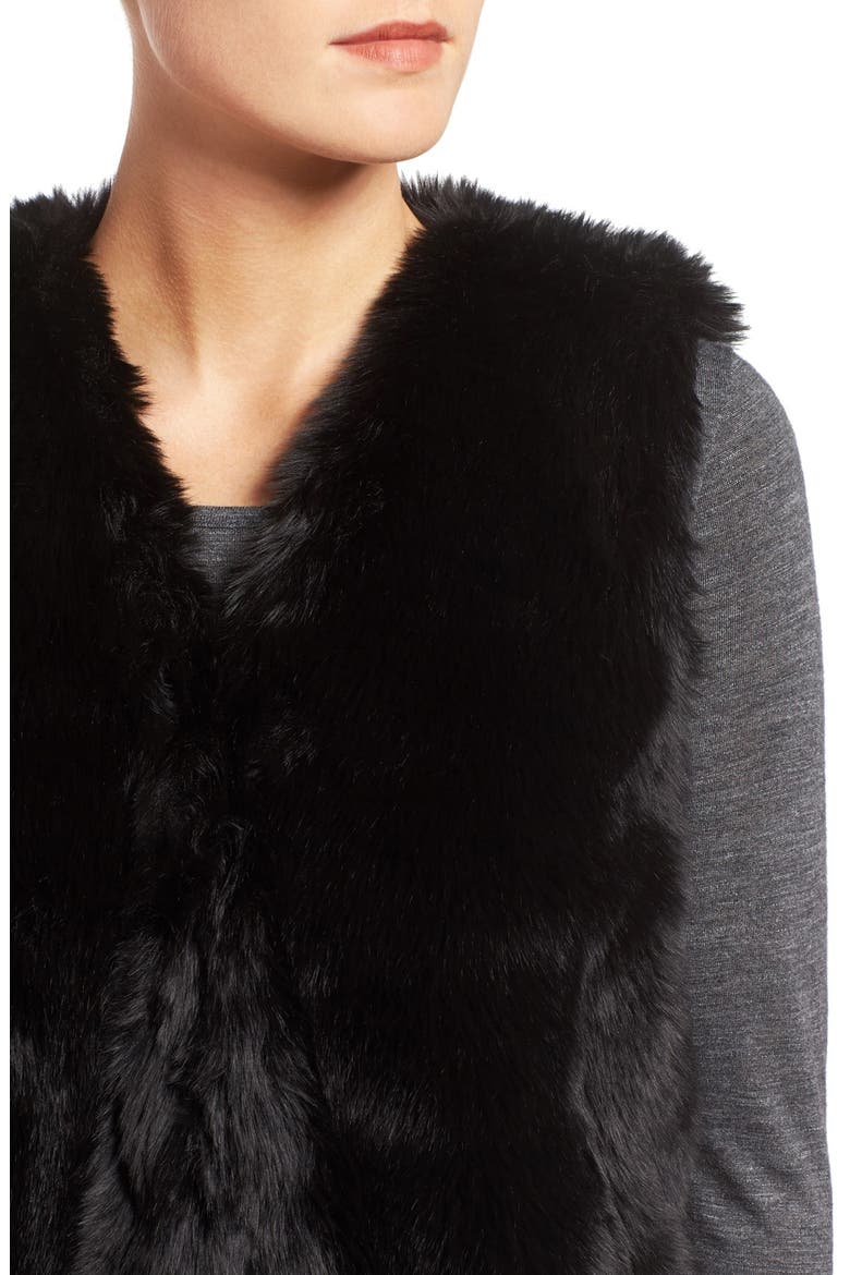 Faux Fur Vest, Alternate, color, TRUE BLACK