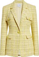 ST. JOHN Metallic Tweed One-Button Jacket