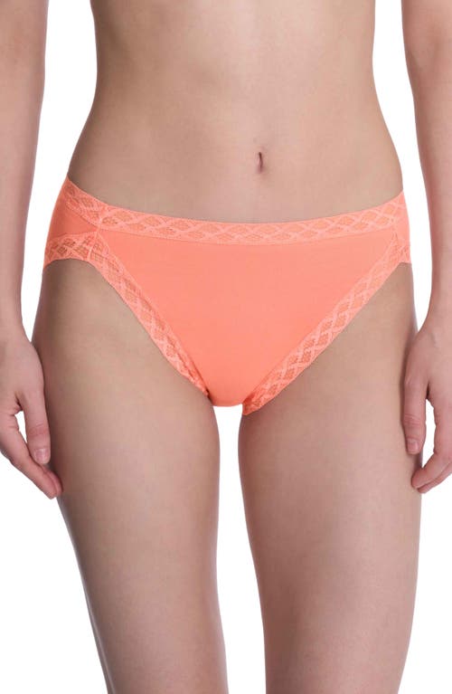Natori Bliss Lace-trim Cotton French-cut Brief Underwear 152058 In Pink