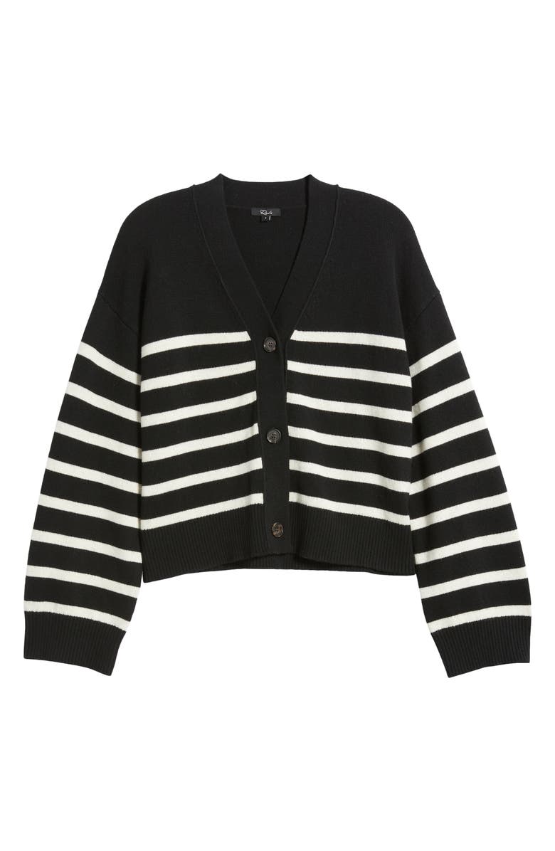 Rails Geneva Stripe Wool & Cashmere Blend Cardigan, Alternate, color, Black Oatmeal Stripes