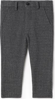 Space Grey Herringbone Stretch Pants