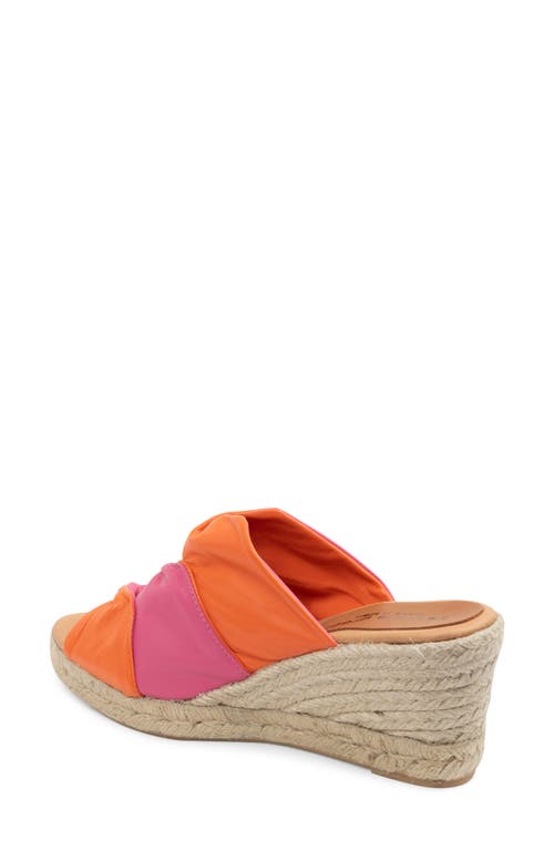 Shop Patricia Green Ginger Espadrille Platform Wedge Slide Sandal In Pink/orange