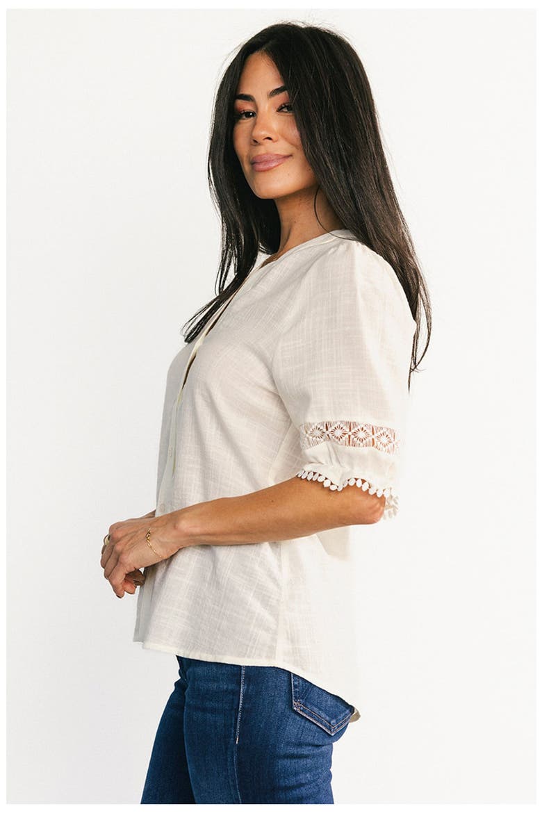 Alba Button Up Top, Alternate, color, Ivory
