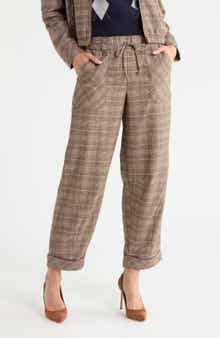 Plaid Barrel Leg Pants
