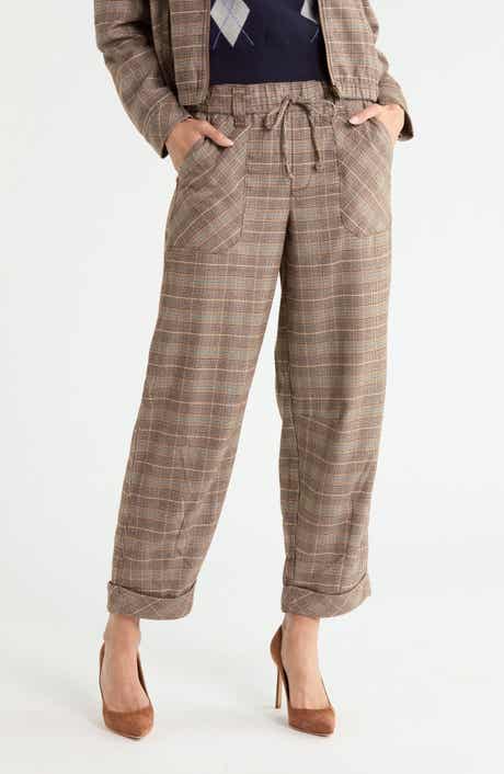 Plaid Barrel Leg Pants