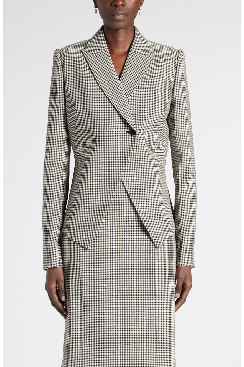 Houndstooth Wool Jacket, Main, color, BLACK/IVORY