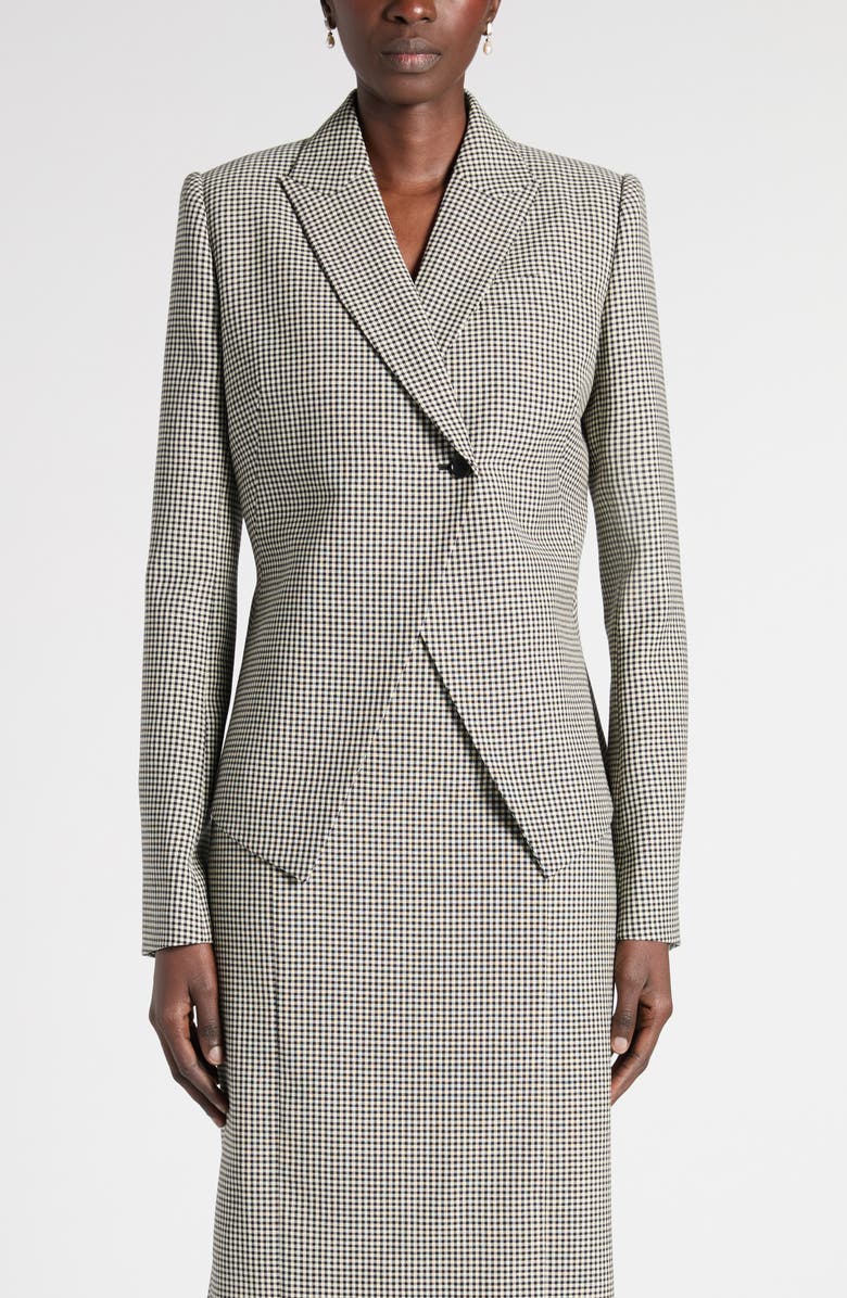 McQueen Houndstooth Wool Jacket, Main, color, Black/Ivory