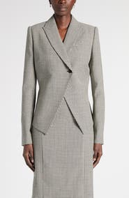 McQueen Houndstooth Wool Jacket