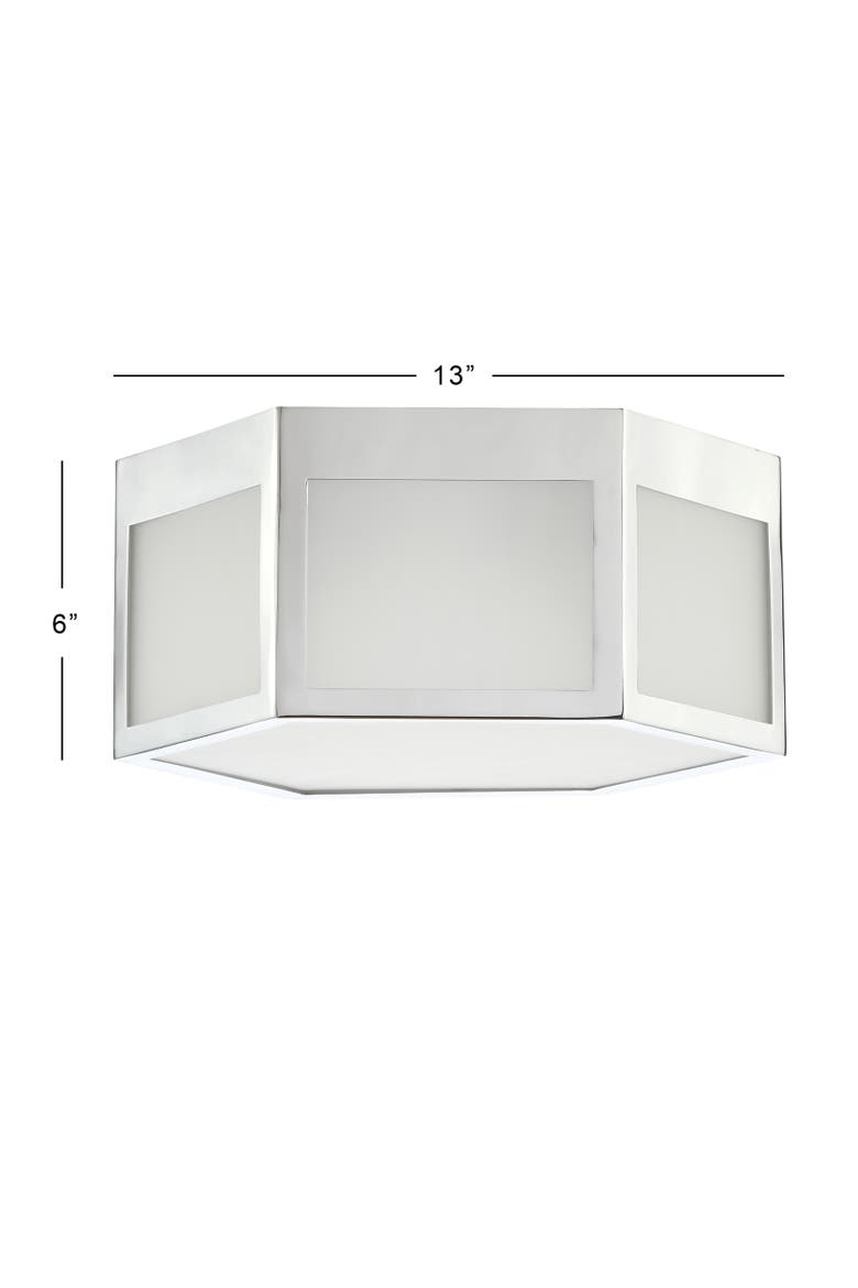 Minimo Hexagon Metal/Frosted Glass LED Flush Mount, Alternate, color, Chrome