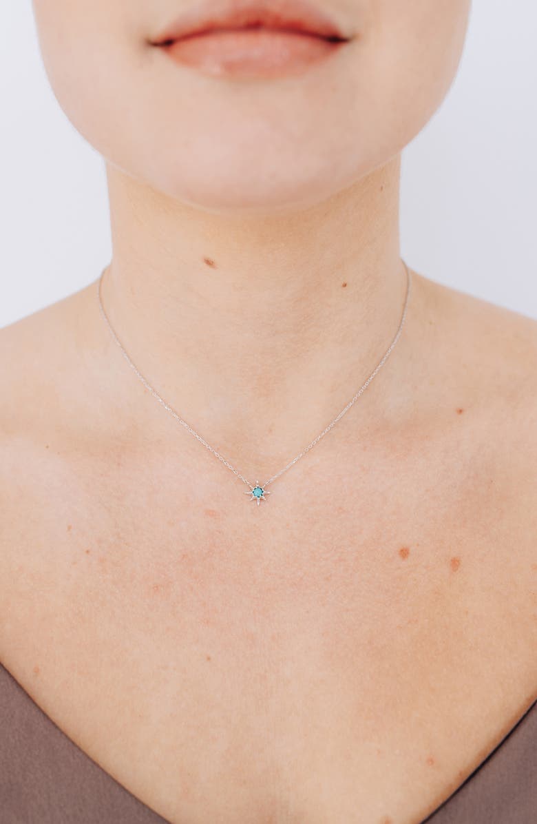 Anzie Turquoise Starburst Pendant Necklace, Alternate, color, Turquoise