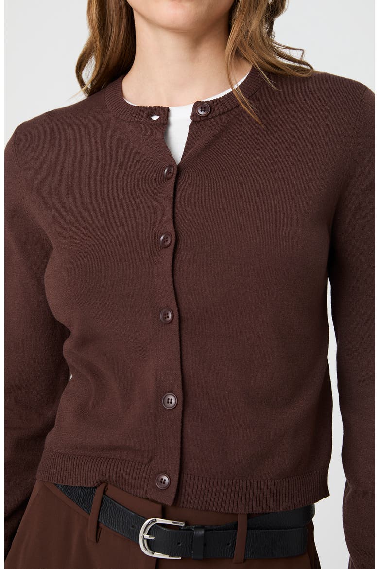 Crop Cardigan, Alternate, color, COCOA BROWN