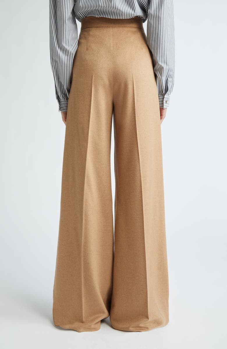 Max Mara Fagus Wool Blend Wide Leg Pants, Alternate, color, Camel