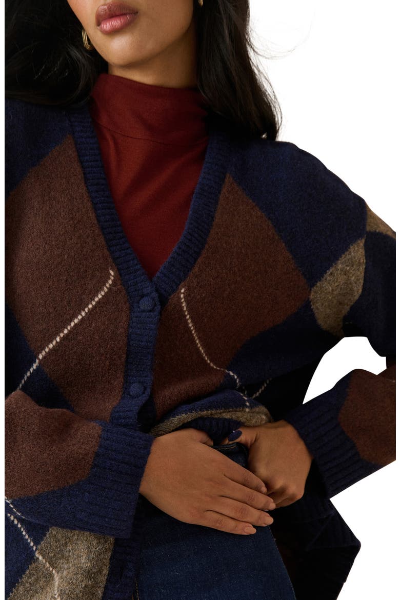 Argyle Cardigan, Alternate, color, MULTI