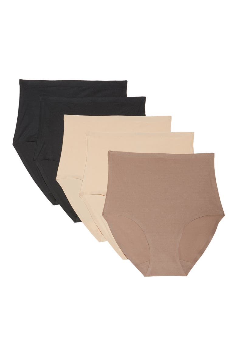 Soft Stretch 5-Pack High Waist Briefs, Main, color, MULTI