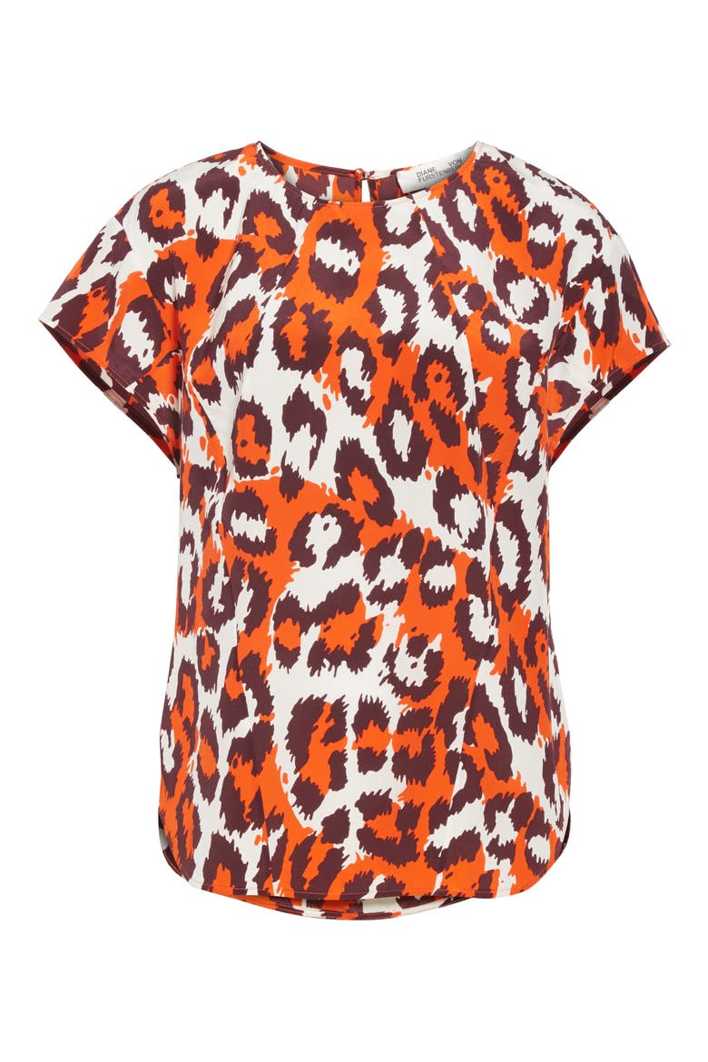 Nellie Top, Alternate, color, LEOPARD SPICY ORANGE