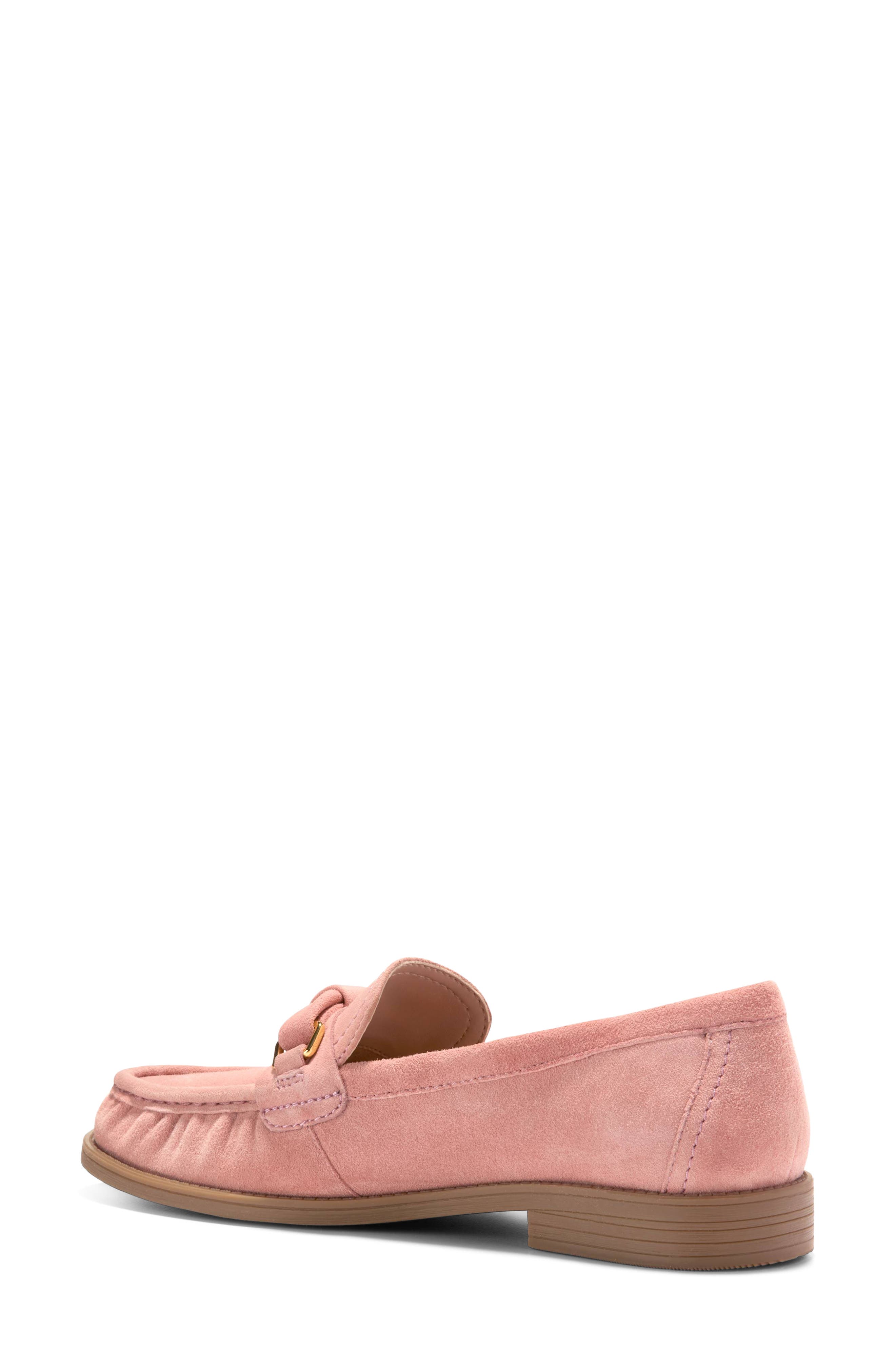 STASSI SOFT BOW LOAFERS, Alternate, color, CAMEO PINK SUEDE