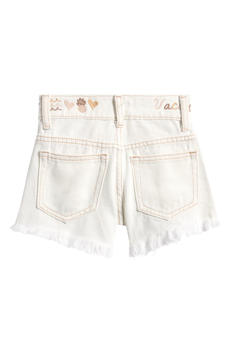 Vintage Havana Kids' Embroidered Distressed Denim Shorts, Alternate, color, White