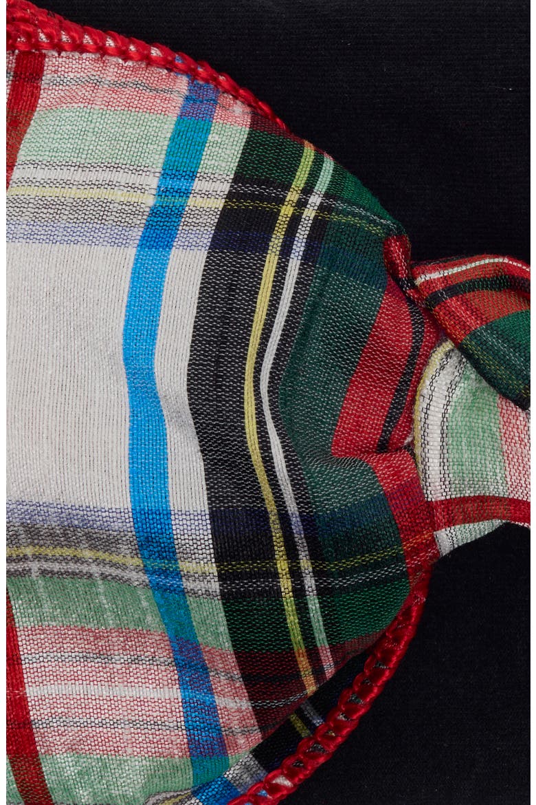 Kids' Classic Bow Headband, Alternate, color, BLACK/ HOLIDAY PLAID