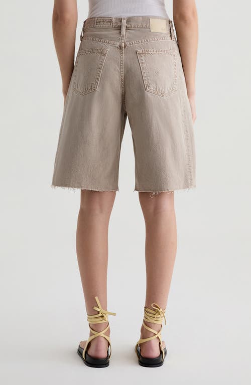 Ag Hattie High Waist Raw Hem Denim Barrel Shorts