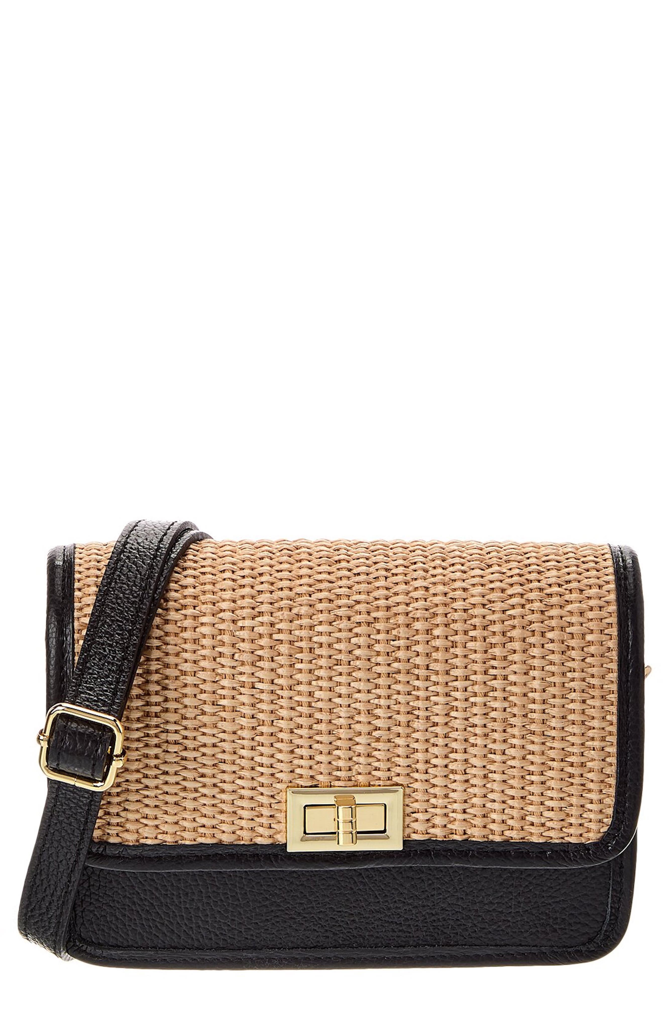 Persaman New York Woven Raffia Crossbody Strap