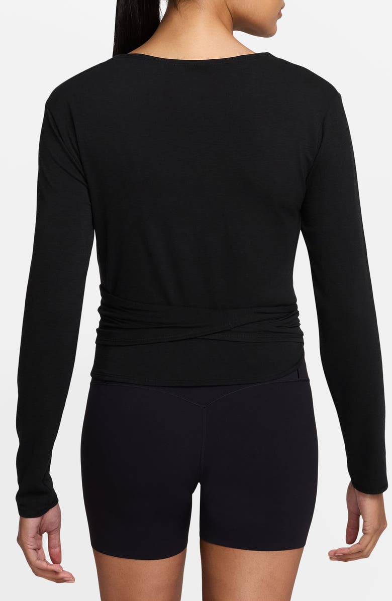 Nike Dri-FIT Wrap Top, Alternate, color, Black/ Dk Smoke Grey