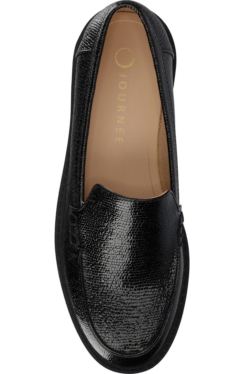 Journee Collection Ericka Lug Sole Platform Loafer - Wide Width, Alternate, color, Black Lizard